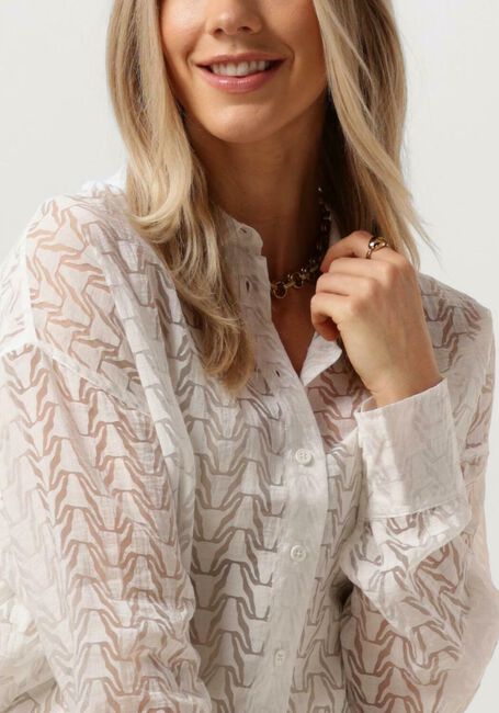 Witte ALIX THE LABEL  LADIES WOVEN BULL BURNOUT BLOUSE - large