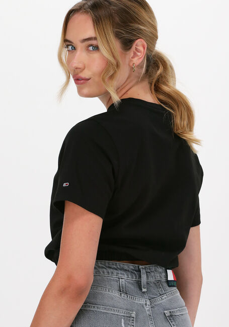 TOMMY JEANS Haut TJW CROP DRAWCORD TONAL 3 TEE en noir - large