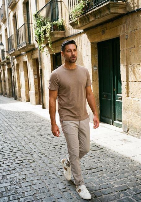 MATINIQUE T-shirt MAJEREMY CREW en beige - large