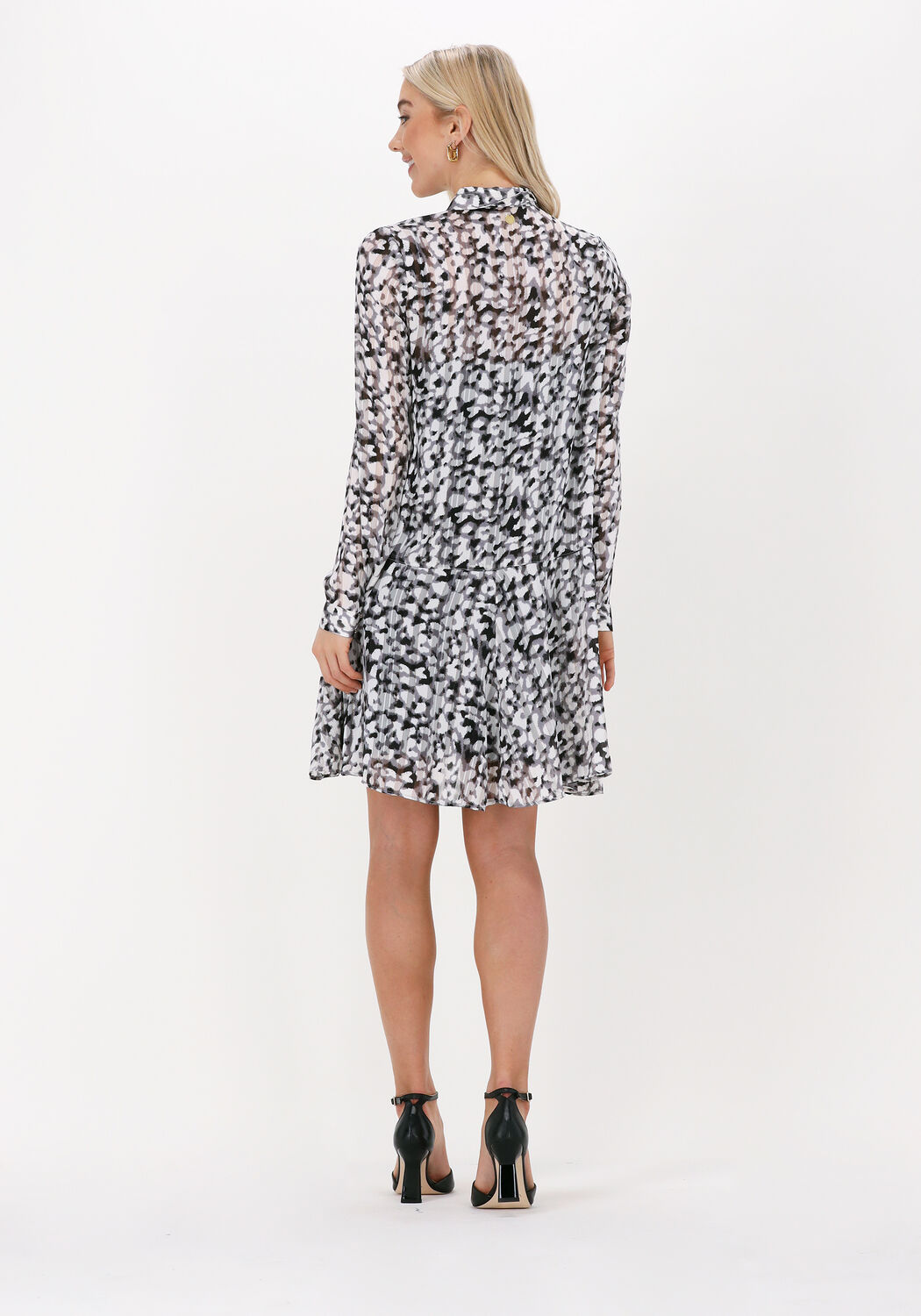 Grijze FREEBIRD Mini jurk CELESTE LS Omoda
