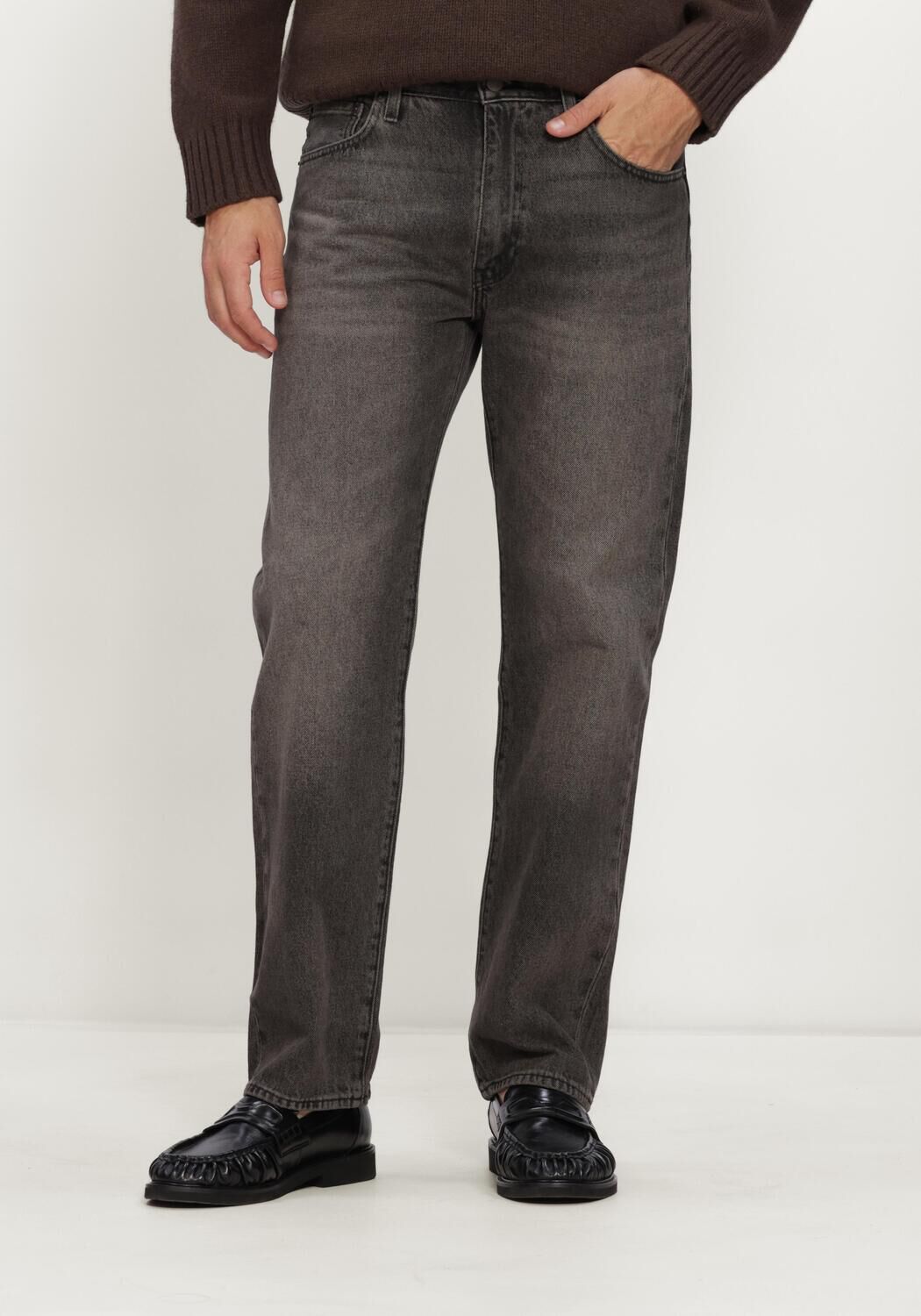LEVI'S Straight leg jeans 555 RELAXED STRAIGHT BACK ON THE BLOCK Gris fonc&eacute; - large