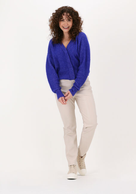 SECOND FEMALE Gilet BROOK KNIT REVERSE BOXY CARDIG Bleu fonc&eacute; - large