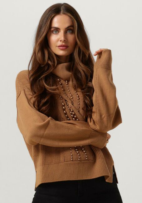 LIU JO Pull MAGLIA CHIUSA M/L D/VITA PERLE en camel - large