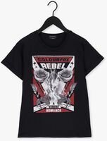 COLOURFUL REBEL T-shirt BURNING ROSES BOXY TEE en noir