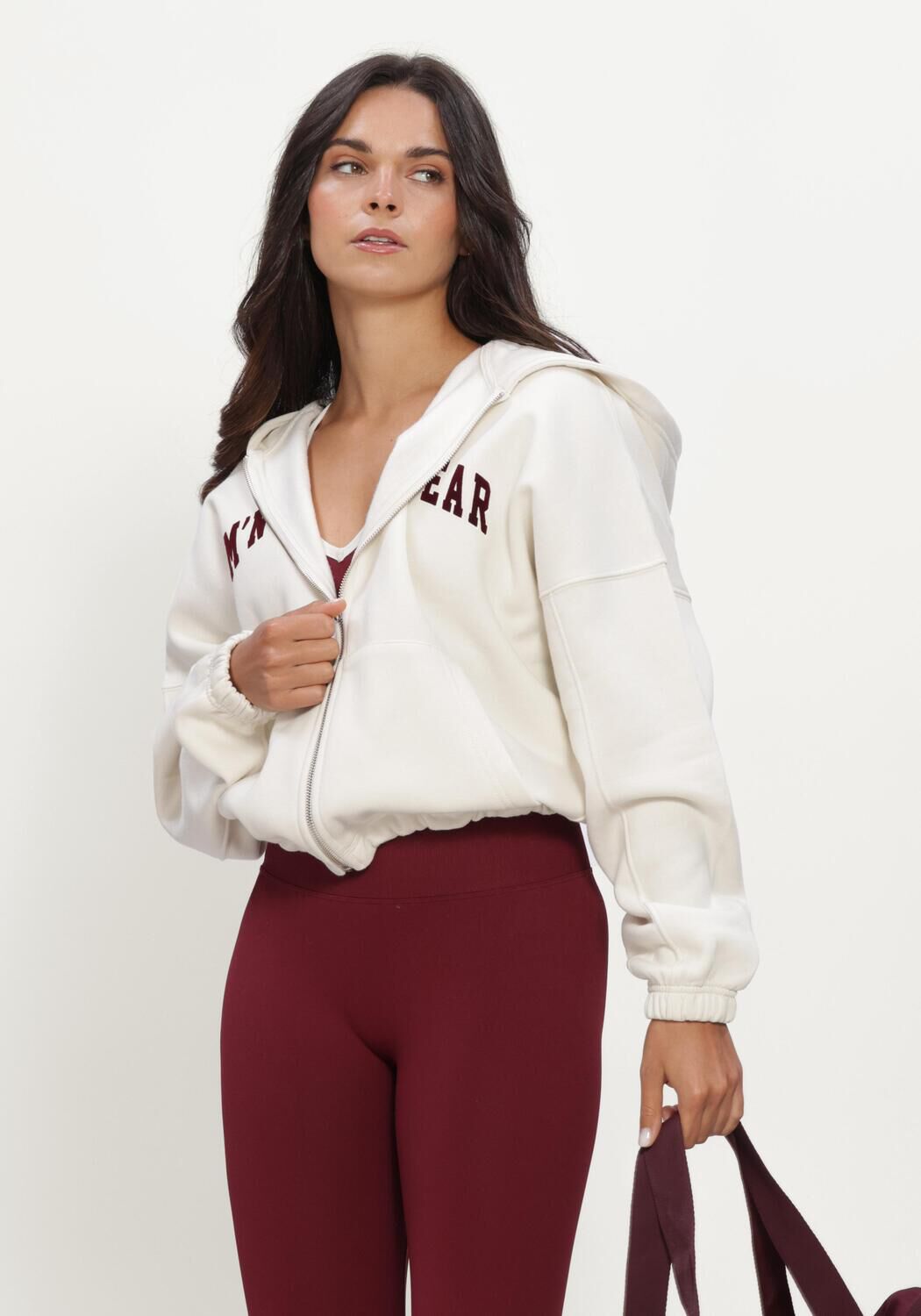 AIM'N Chandail VARSITY SWEAT ZIP HOOD &Eacute;cru - large