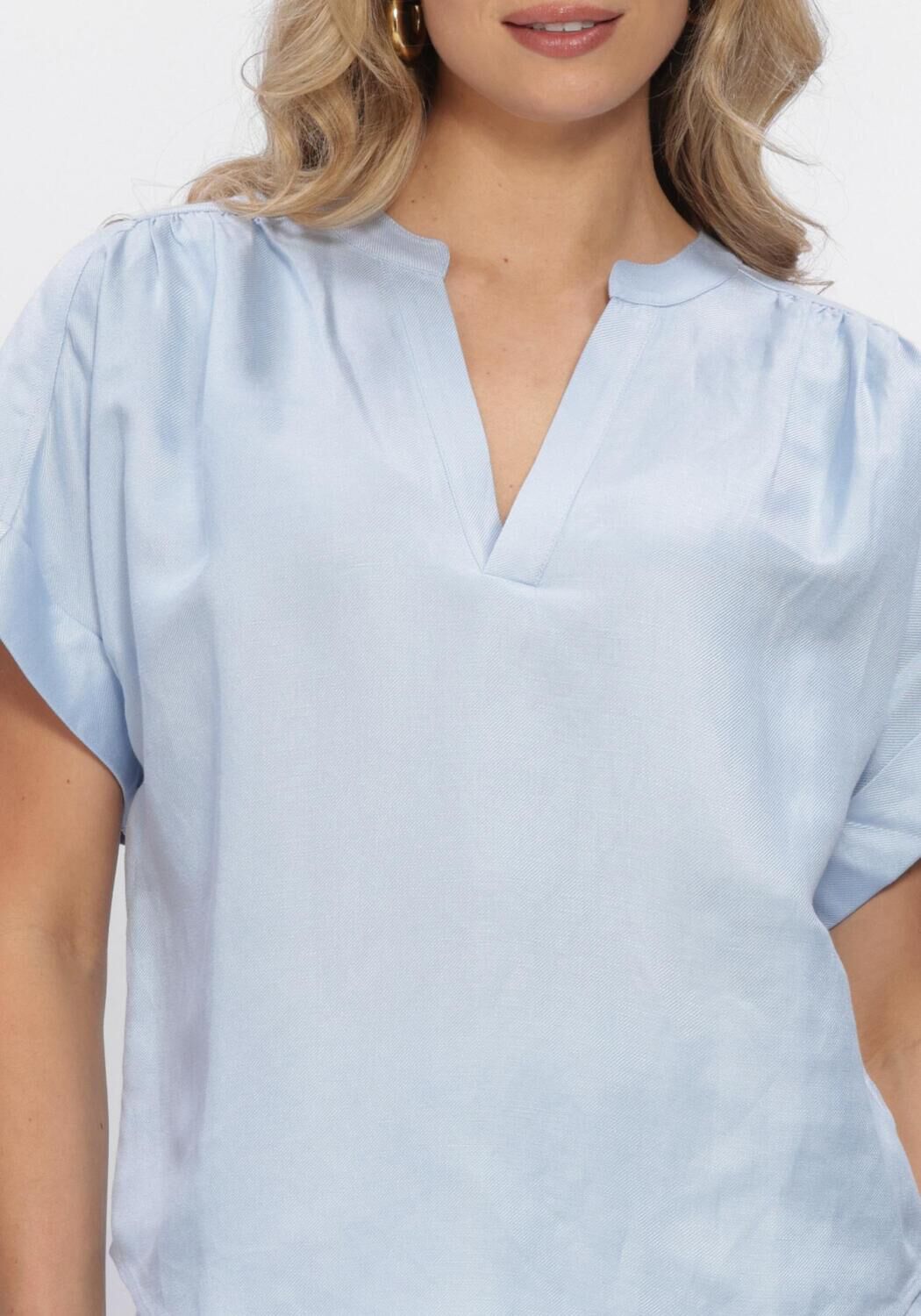 Blauwe MINUS  MSJUNO LINEN BLOUSE - large