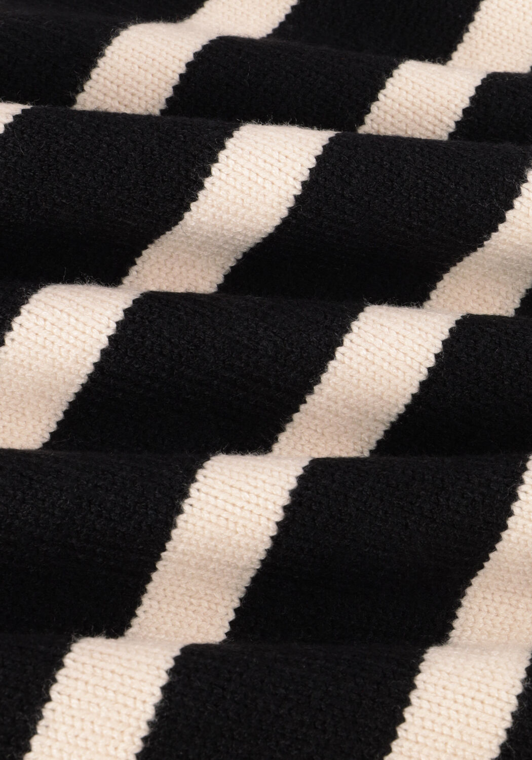 NOTRE-V Col roul&eacute; STRIPE KNIT SWEATER en noir - large