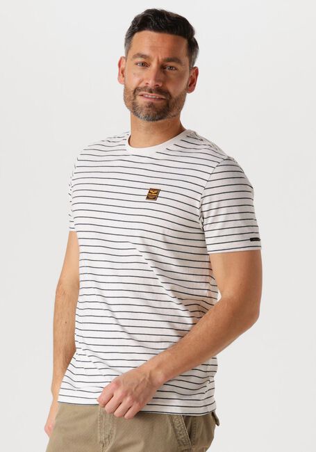PME LEGEND T-shirt SHORT SLEEVE R-NECK YD MELANGE STRIPED JERSEY en beige - large