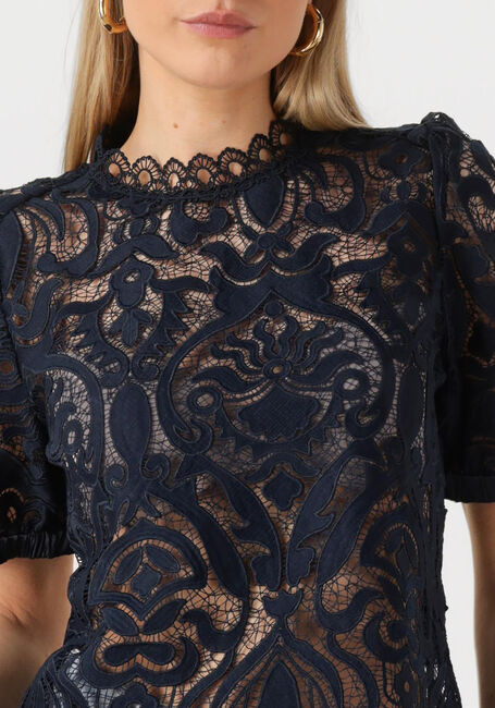 SUMMUM Haut SHORT SLEEVE TOP LACE Bleu foncé - large