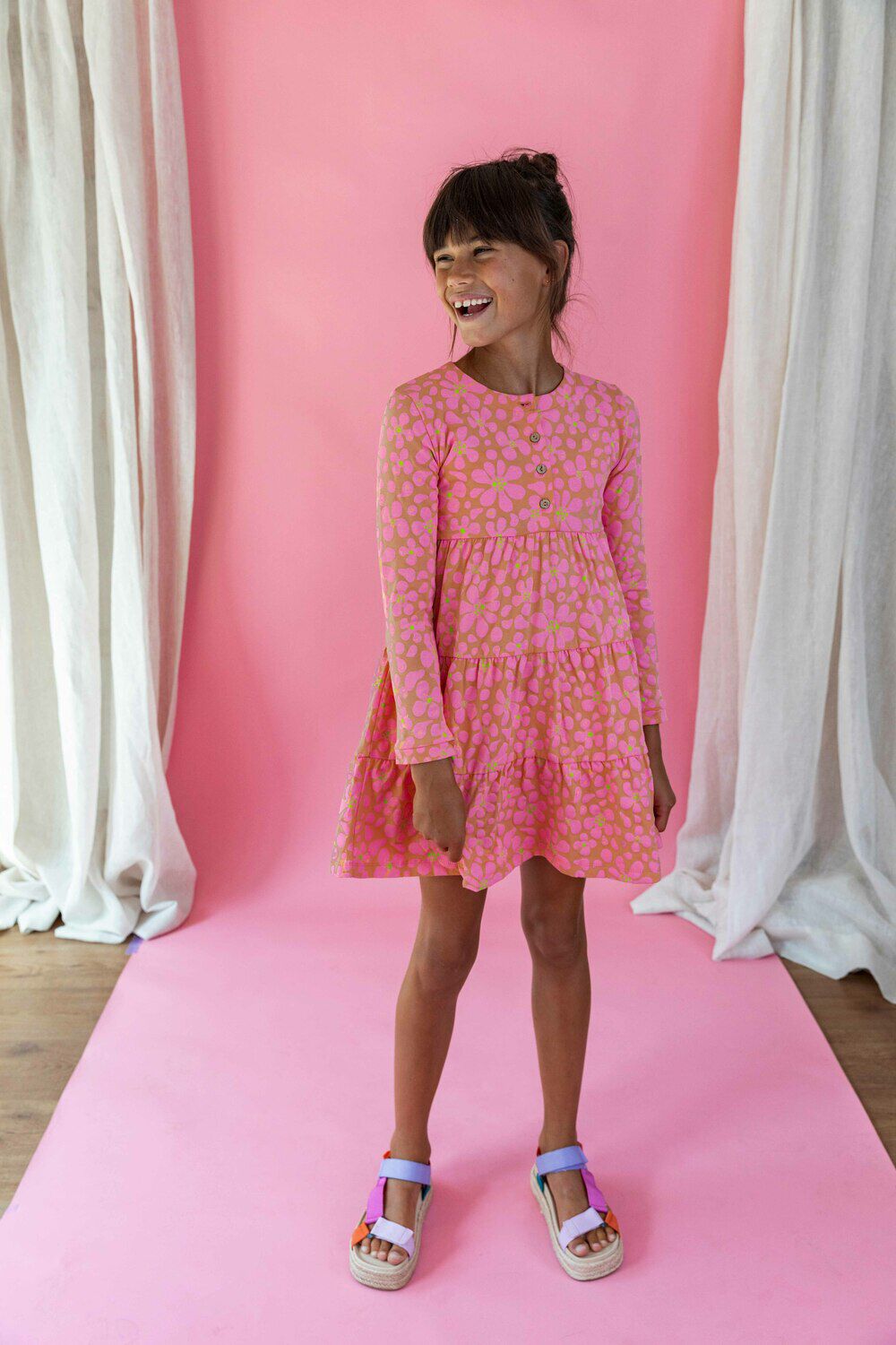 Roze AMMEHOELA Mini jurk AM-LOUISE-01 - large