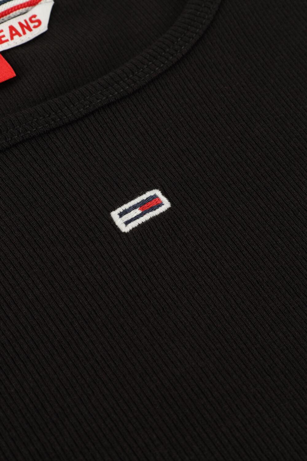 Zwarte TOMMY JEANS Top TJW ESSENTIAL RIB TANK - large