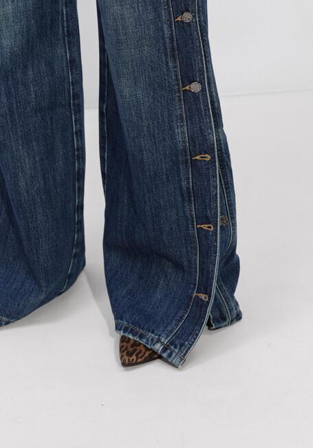 Blauwe HAUTE L'AMITI&Eacute; Wide jeans DENIZE BUTTON TALL JEANS - large