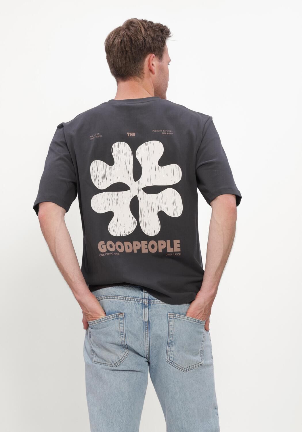 THE GOODPEOPLE T-shirt TEX Gris fonc&eacute; - large