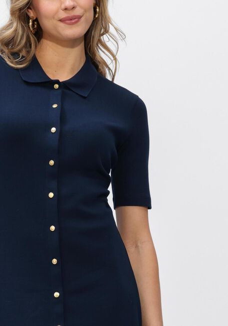 Donkerblauwe TOMMY HILFIGER Midi jurk GOLD BUTTON F+F MIDI DRESS - large