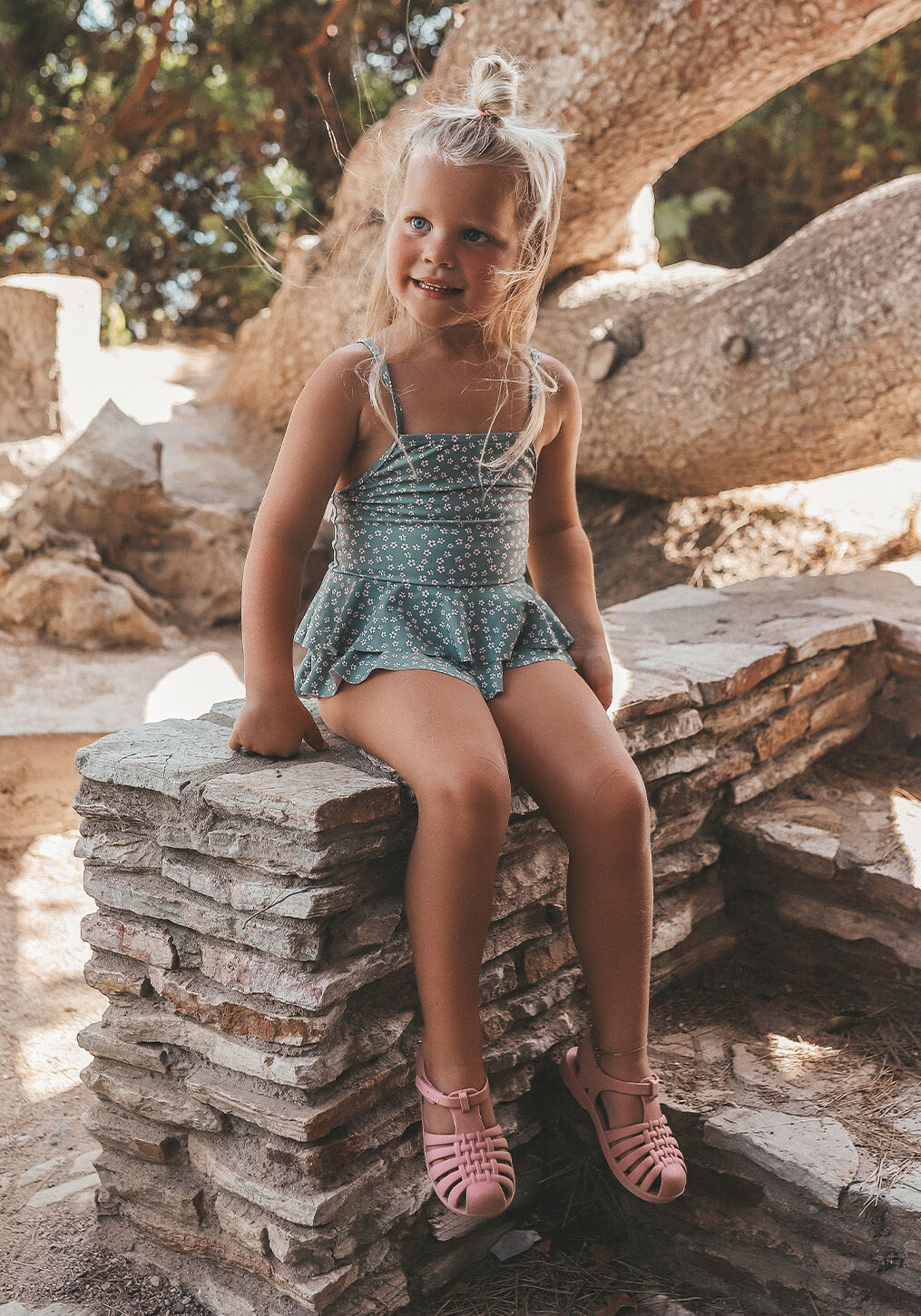 Groene SALTED STORIES Zwemkleding DAISIES SWIMSUIT - large