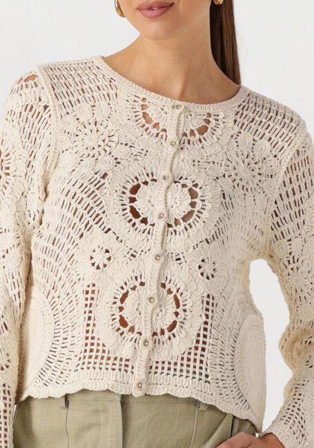 Y.A.S. Gilet YASFIRO CROCHET CARDIGAN Écru - large
