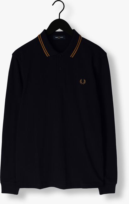 FRED PERRY Polo TWIN TIPPED FRED PERRY SHIRT LONG SLEEVE Bleu foncé - large