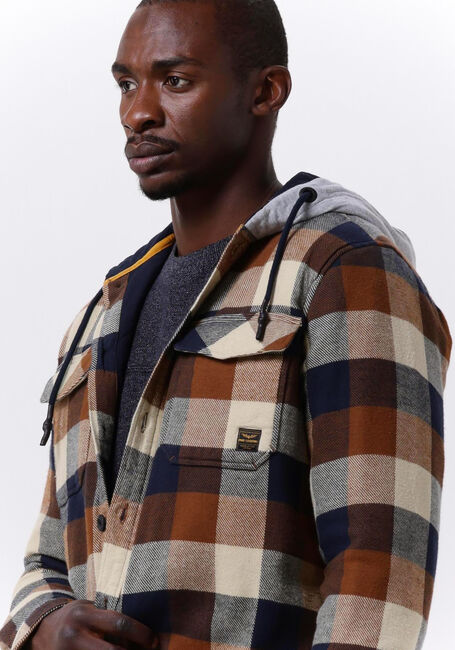 PME LEGEND Gilet LONG SLEEVE SHIRT HEAVY CTN FLANEL TWILL PADDED en marron - large