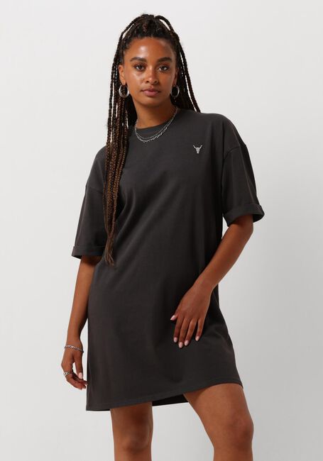 ALIX THE LABEL Mini robe LADIES KNITTED STRASS ARTWORK T-SHIRT DRESS en gris - large