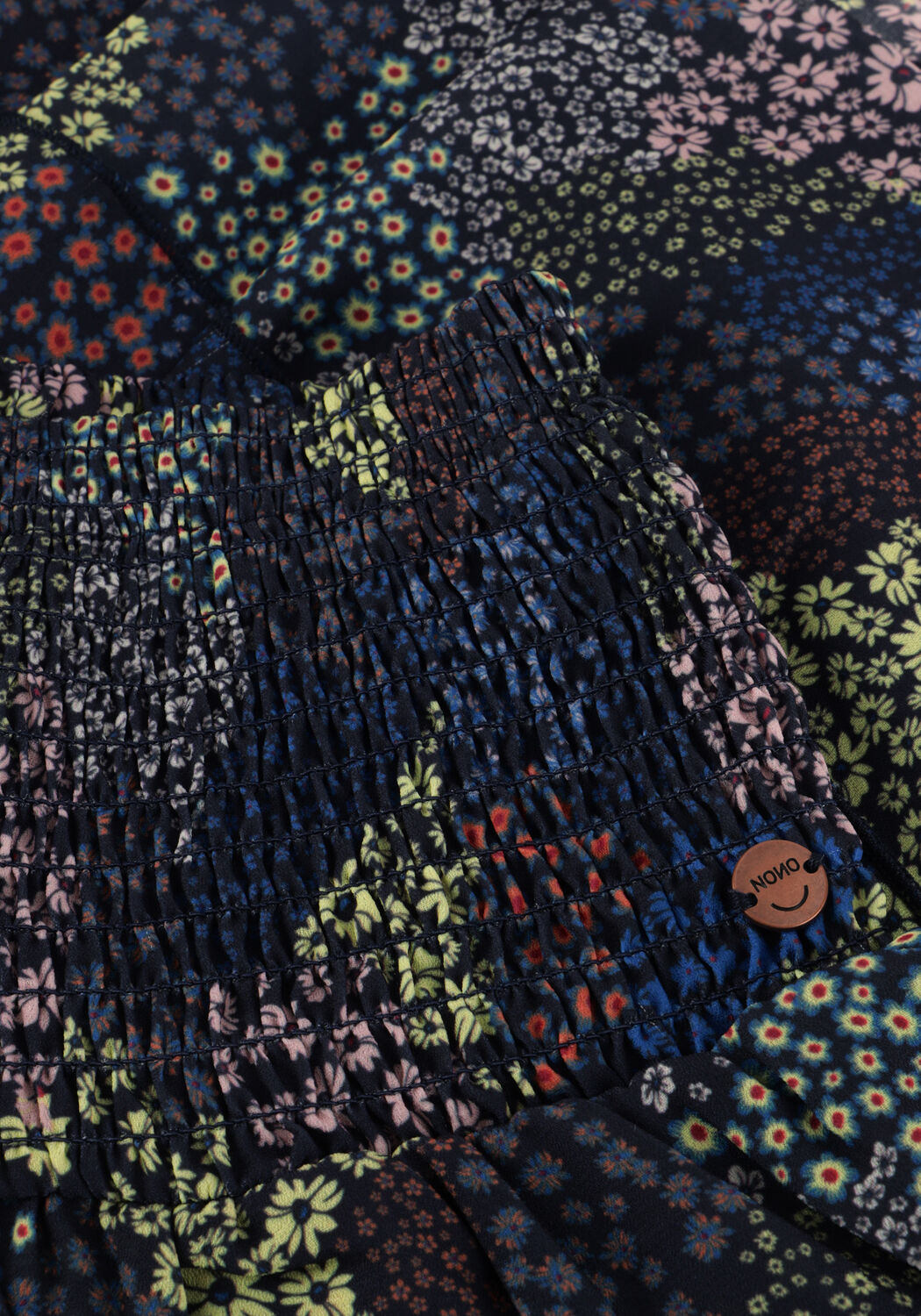 Donkerblauwe NONO Minirok NIKA DENIM FLOWER SKIRT - large