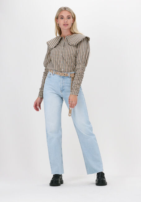 CO'COUTURE CILIA COLLAR CHECK SHIRT Blouses Sable - large