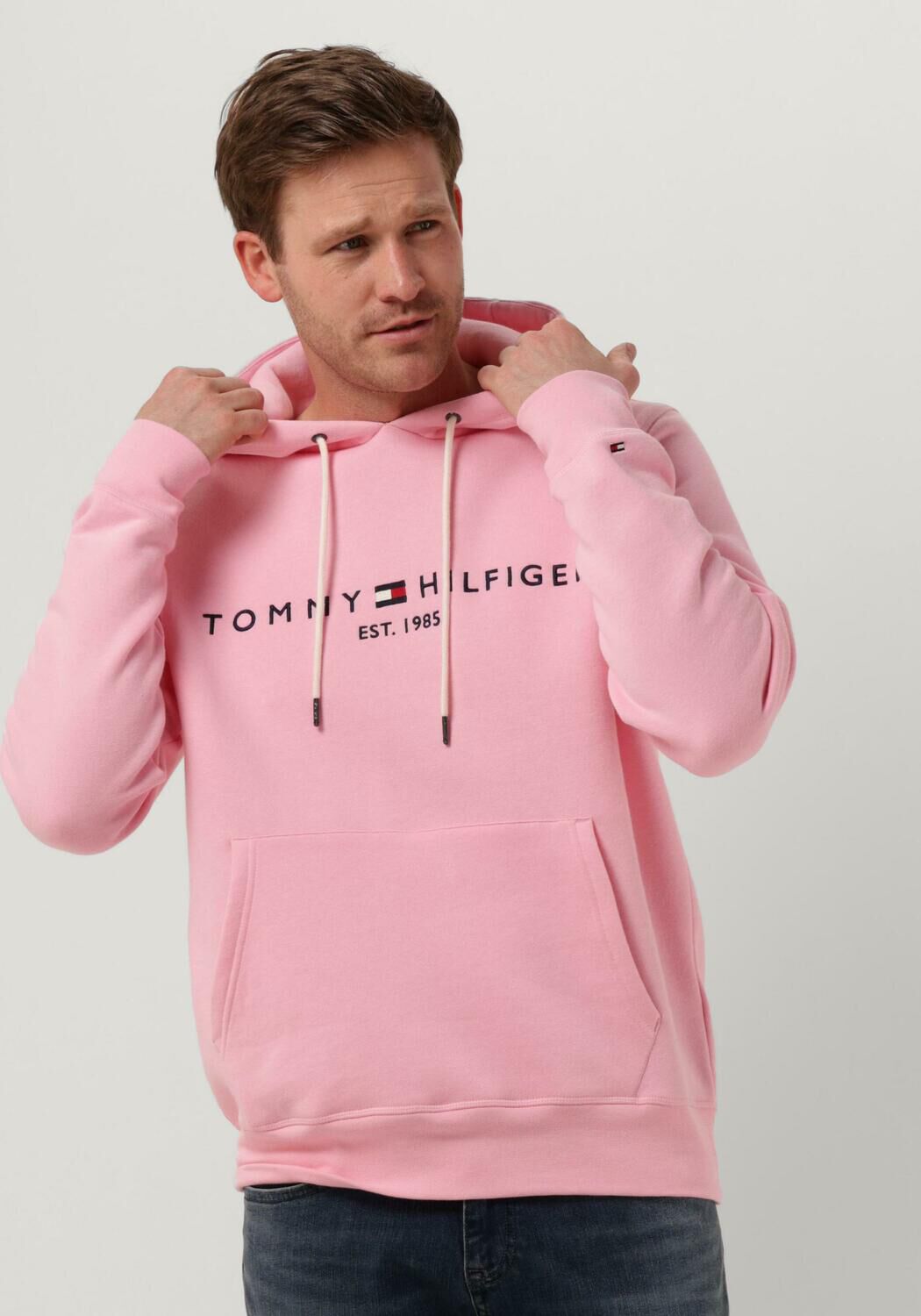 roze tommy hilfiger sweater tommy logo hoody