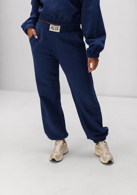 ALIX THE LABEL Pantalon de jogging LADIES KNITTED SWEAT PANTS Bleu fonc&eacute; - large