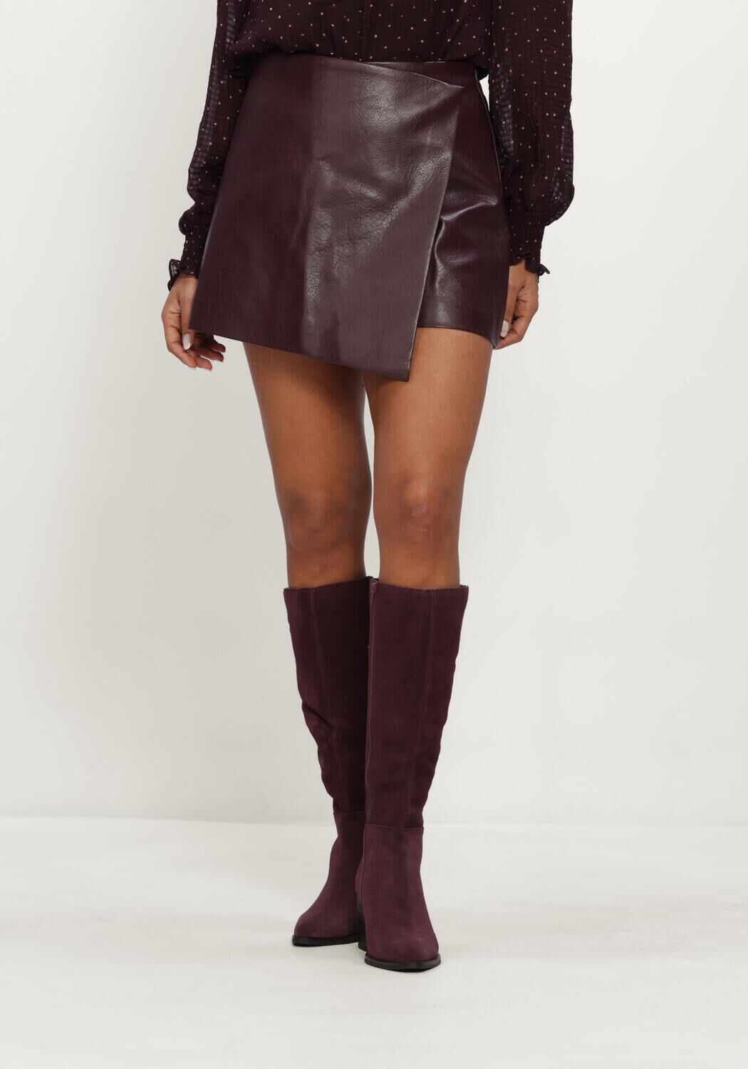 Bordeaux NEO NOIR Minirok ELAYNE FAUX LEATHER SKORTS - large