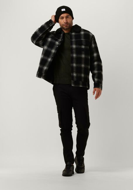 CALVIN KLEIN Jack CHECK SHERPA TRUCKER JACKET en noir - large