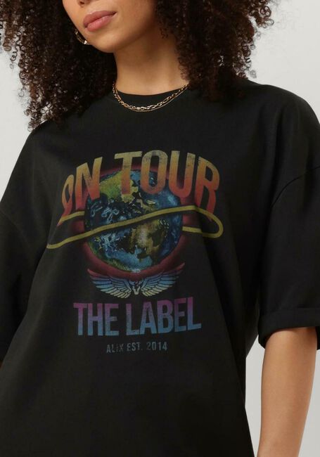 ALIX THE LABEL Mini robe LADIES KNITTED ON TOUR T-SHIRT DRESS en noir - large