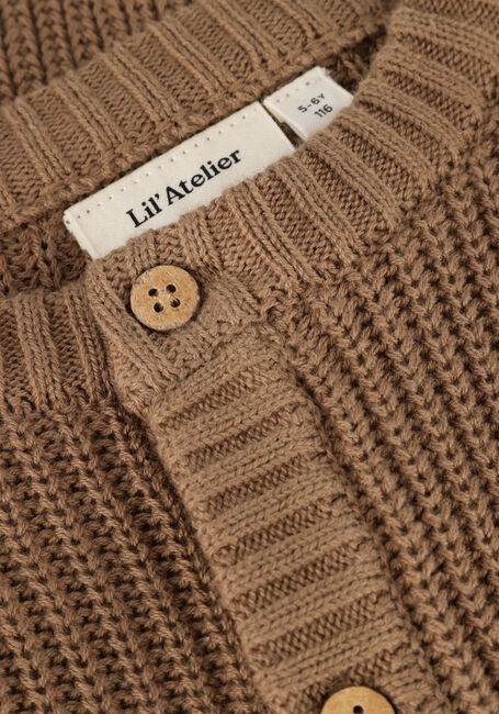 LIL' ATELIER Gilet NMNEMLEN LIN LS KNIT LIL en marron - large