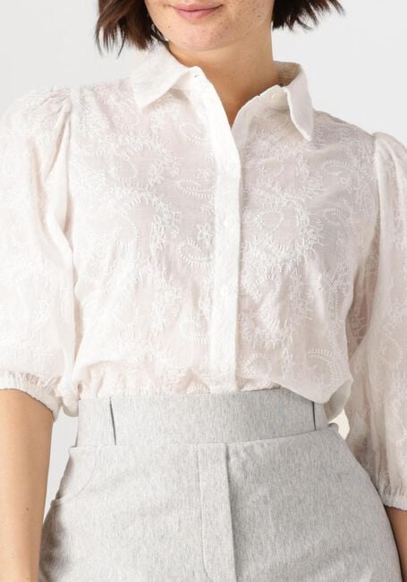Witte JANSEN AMSTERDAM  OUMA BLOUSE WFE 722 3/4 PUFFED SLEEVE - large