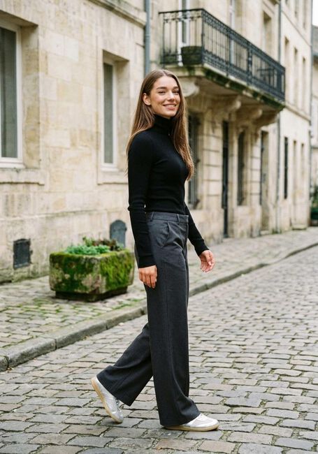 OBJECT Pantalon large OBJLISA WIDE PANT en gris - large
