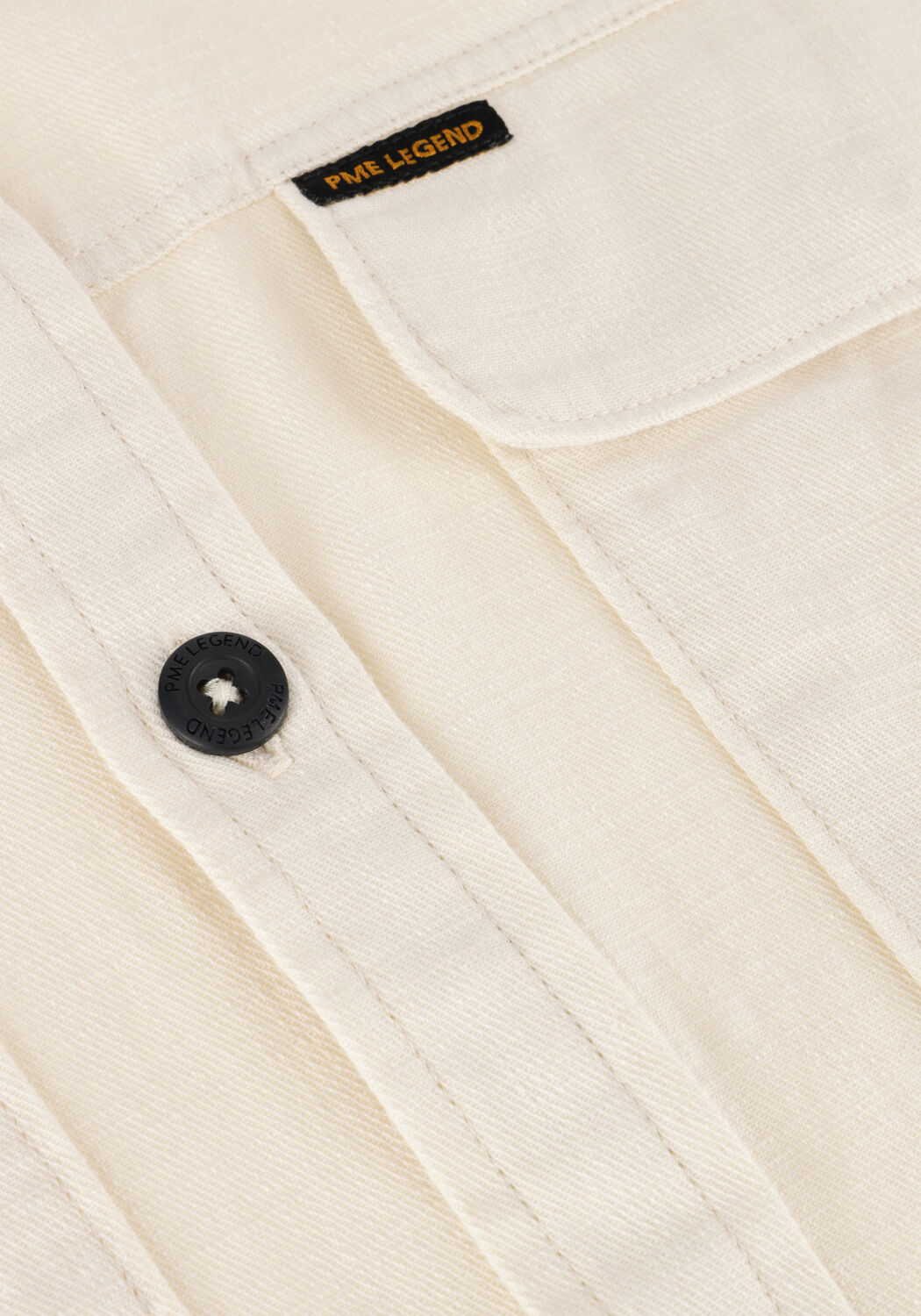 Beige PME LEGEND Casual overhemd SHORT SLEEVE SHIRT SLUB COTTON - large