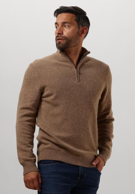 PROFUOMO Pull PULLOVER HALF ZIP BUTTON en taupe - large