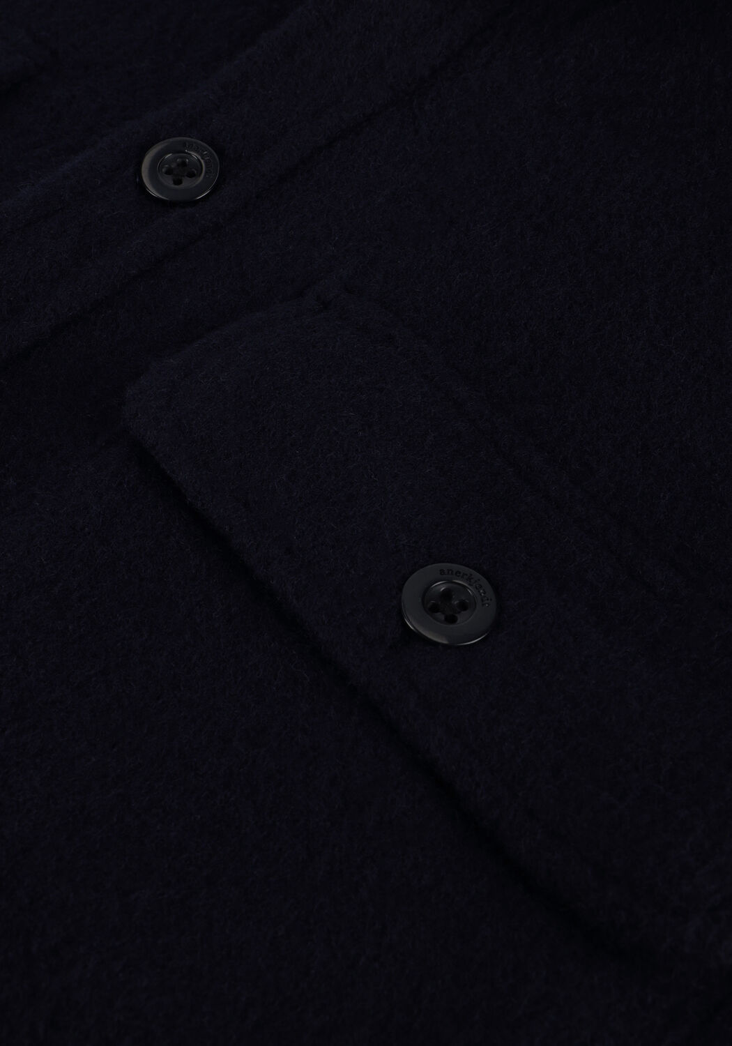 ANERKJENDT Surchemise AKLION BOILED WOOL OVERSHIRT Bleu fonc&eacute; - large