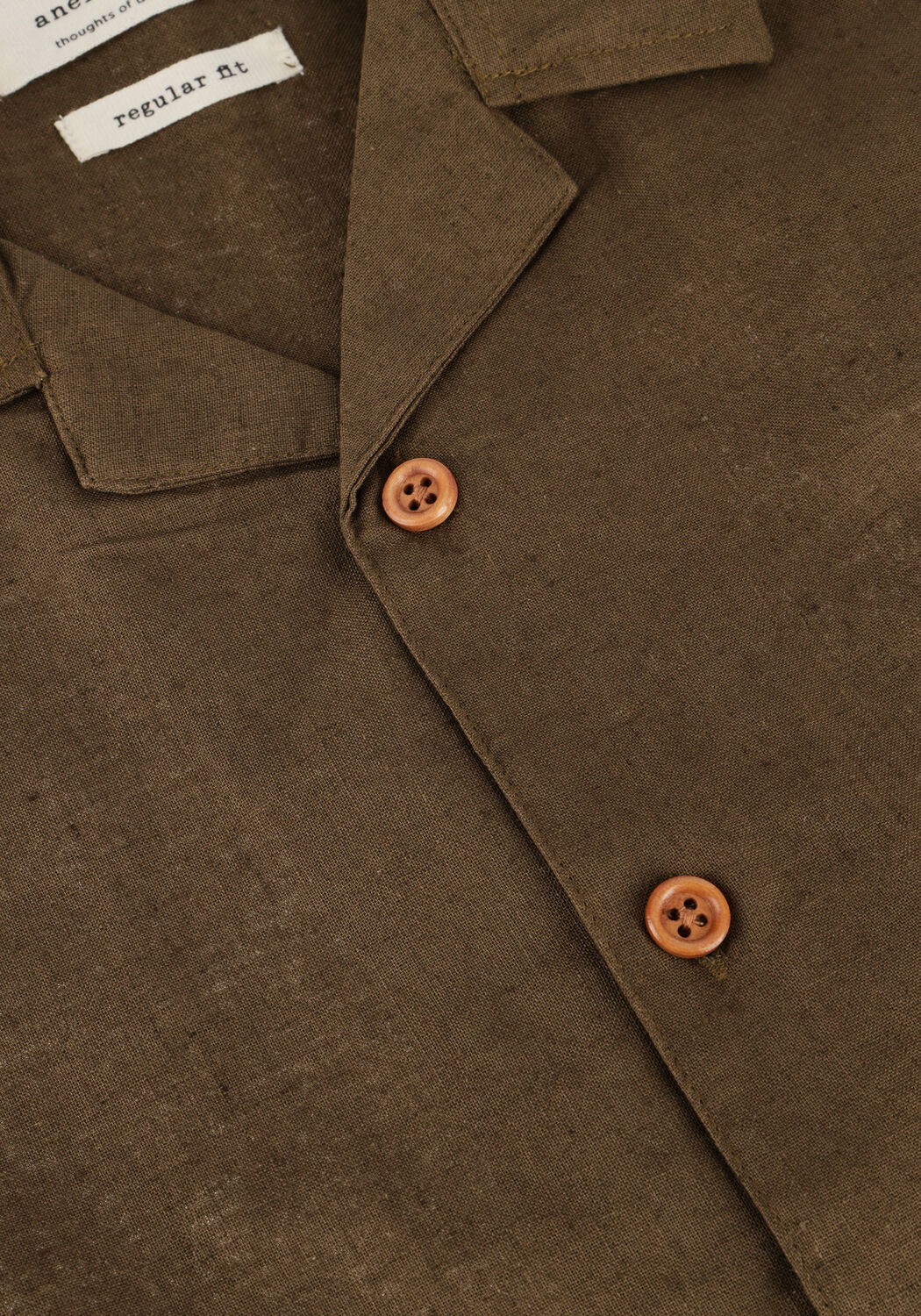 ANERKJENDT AKLEO SSS COT/LINEN SHIRT Chemises Kaki - large