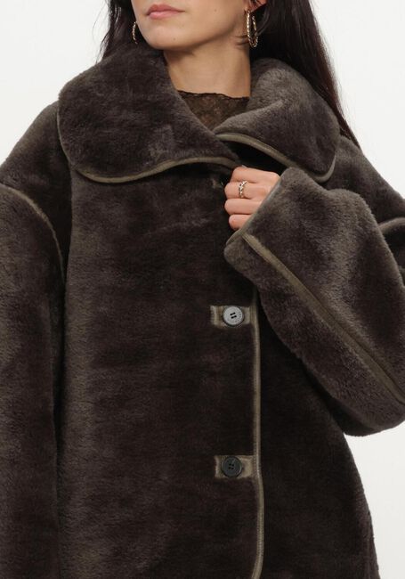 GRACE & MILA Manteau Teddy COAT en vert - large