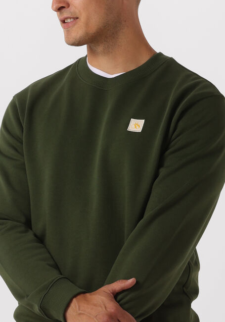 Groene SCOTCH & SODA Trui ESSENTIALS LOGO BADGE CREW NECK SWEAT - large