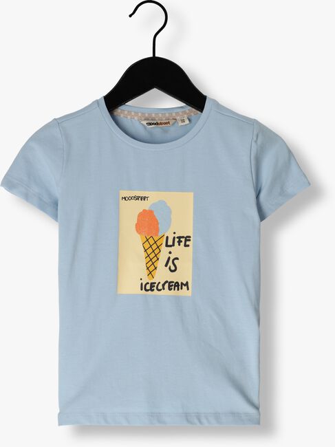 Lichtblauwe MOODSTREET T-shirt GIRLS T-SHIRT PRINT - large