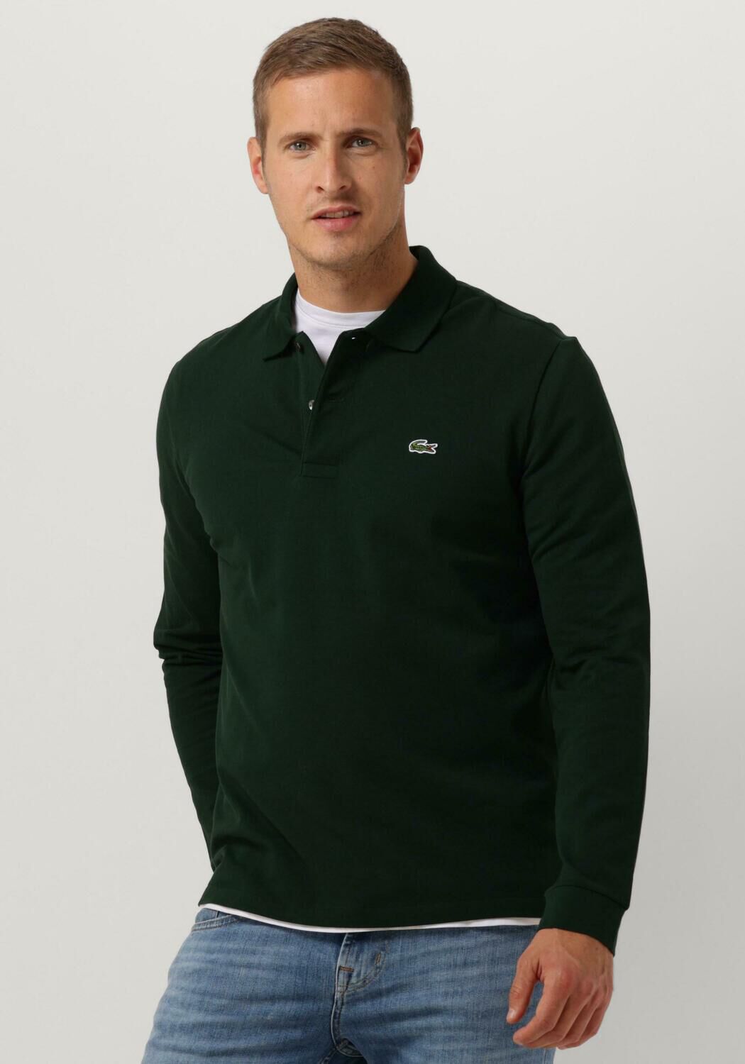 LACOSTE Polo 1HP2 MEN LONG SLEEVED BEST POLO Vert fonce Omoda