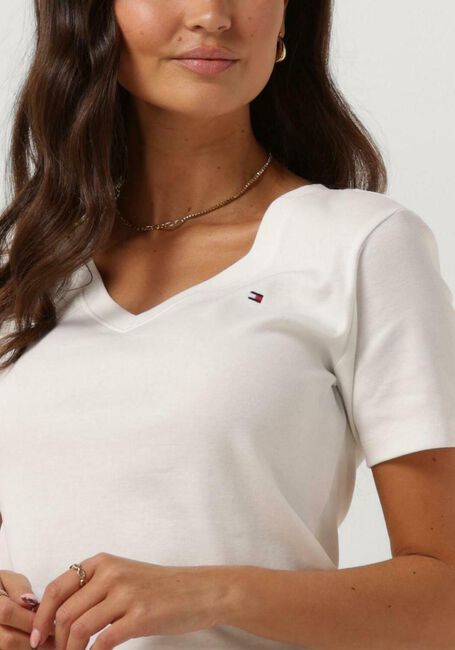 TOMMY HILFIGER T-shirt NEW SLIM CODY V-NECK SS Écru - large