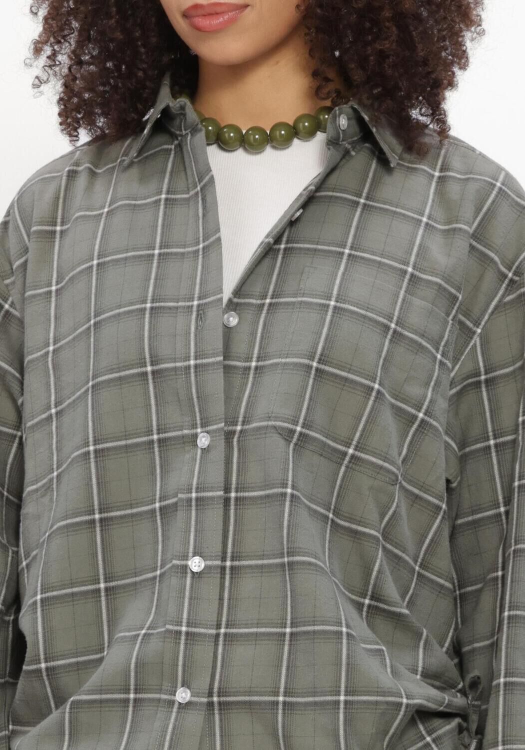 Groene CATWALK JUNKIE  CHECK BLOUSE - large