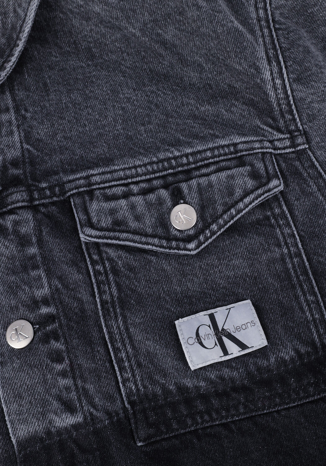 Zwarte CALVIN KLEIN Spijkerjas CROPPED OVERSIZED DENIM JACKET - large