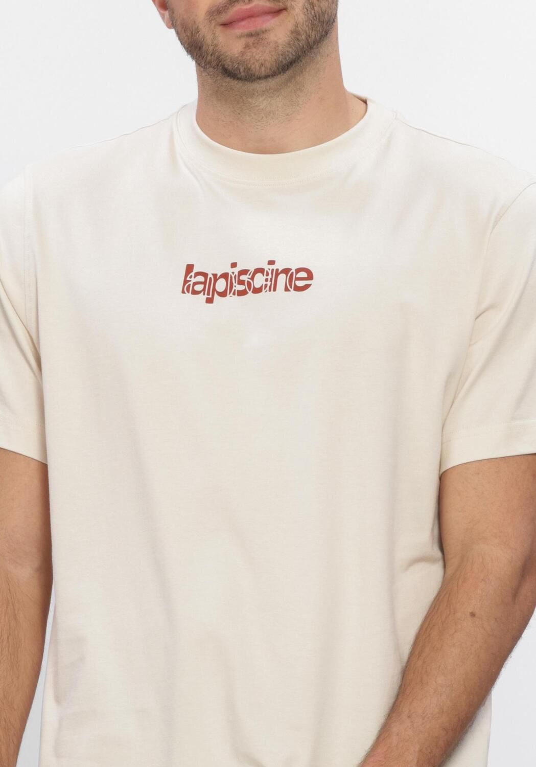 Beige SELECTED MEN T-shirt SLHASPEN GRAPHIC SS TEE - large