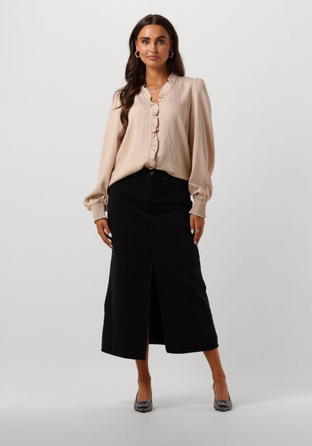 Beige CO'COUTURE  SUEDA FRILL SHIRT - large