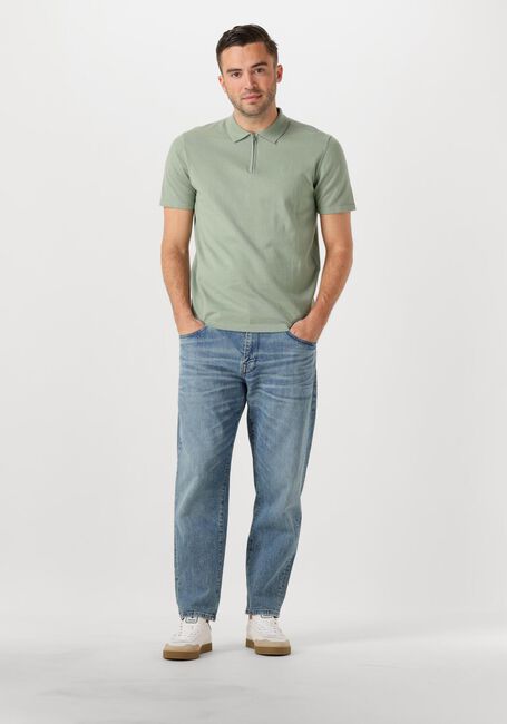 DSTREZZED Polo DORIAN ZIP POLO en vert - large