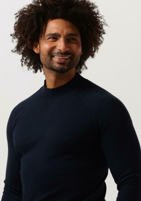 DSTREZZED Pull MOCK NECK SOFT COTTON MELANGE Bleu foncé - large