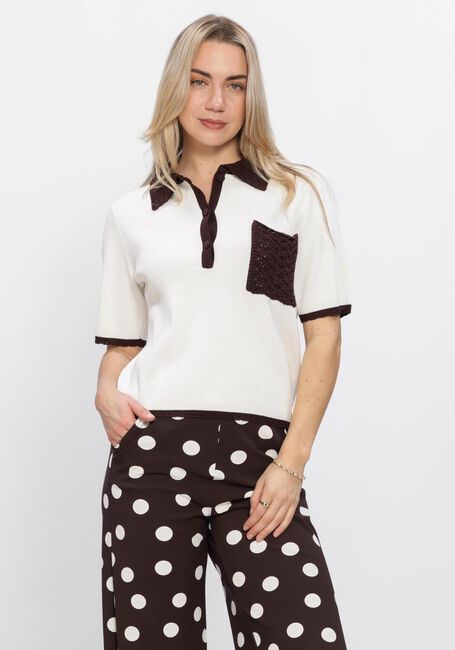 Witte STUDIO ANNELOES Trui Jemy crochet polo - large