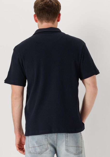 Donkerblauwe ANERKJENDT Polo AKKIKI WAFFLE POLO TEE - large